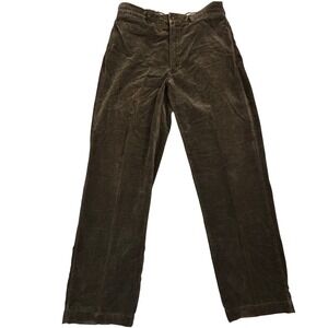 Vintage Polo Ralph Lauren Men's Pants Tag Size 35x32 Olive Green Flat Front